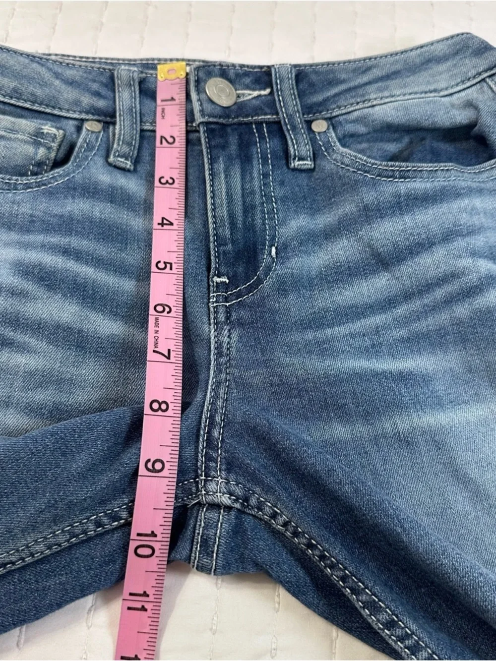Shyanne Medium Wash Blue Flare Ripped Style Jeans Stretchy Comfortable W28X36L - Picture 10 of 16